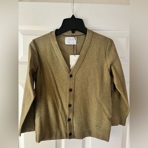 BRAND NEW, Zara Olive green Knit Cardigan Sweater, size 9